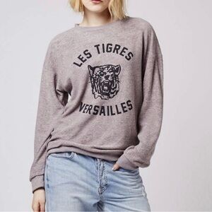 Topshop | Gray Les Tigres Versailles Crewneck Sweatshirt